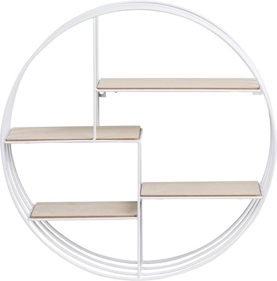 Thuys – Wandrek Rond – Zwart Metaal – Rond Metaal Zwart – 10cm x 45cm x 45cm – Wit