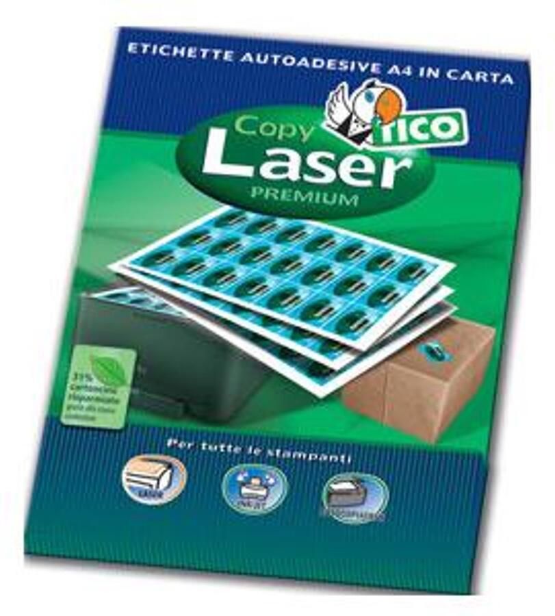 Tico Copy laser premium etiket Wit 1600 stuk(s)
