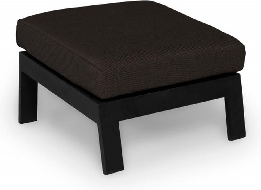 Tierra Outdoor Loungehocker Queens Aluminium Incl. Kussen 61x61x29cm Zwart