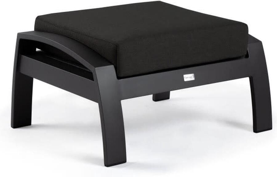 Tierra Outdoor Valencia hocker footstool inclusief kussen charcoal frame zwart kussen