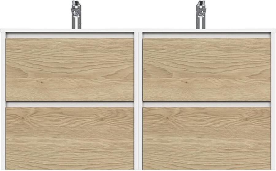 Tiger Reverse wastafelonderkast Chalet eik mat wit