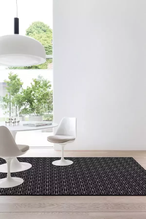 Timeless Creativity OSTA Ink – Vloerkleed Tapijt – geweven – decolan – duurzaam – modern vintage – Zwart Wit Metric 160x230