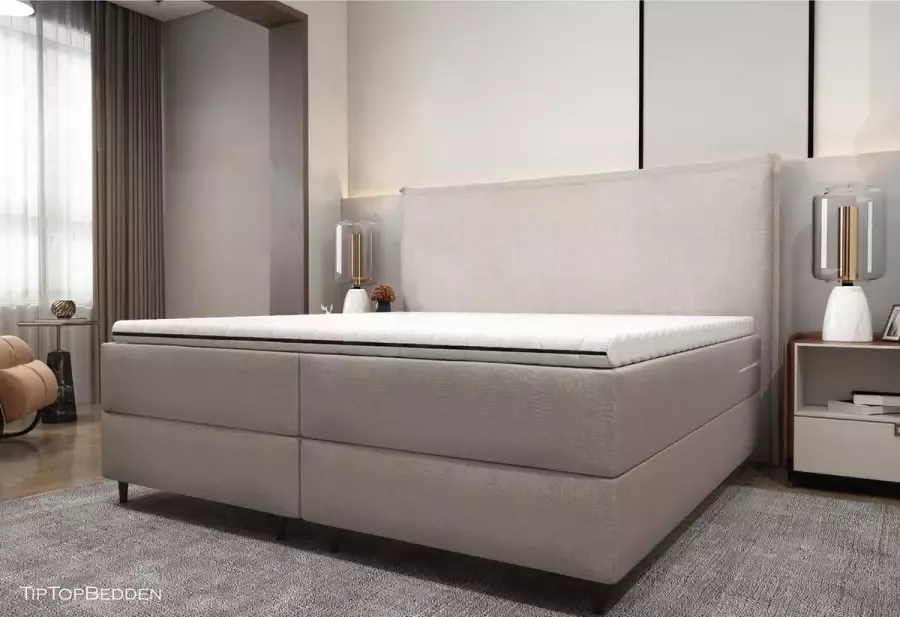 TipTopBedden Boxspring Antalya 180x200 Zwart Pocketveringmatras Topmatras