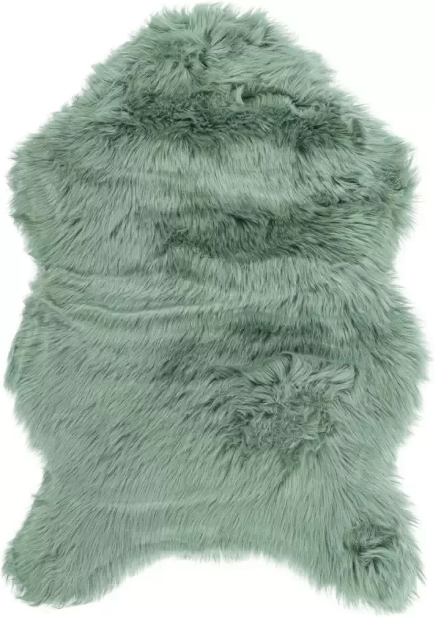 Tiseco Vloerkleed imitatie schapenvacht 60x90 cm Groen