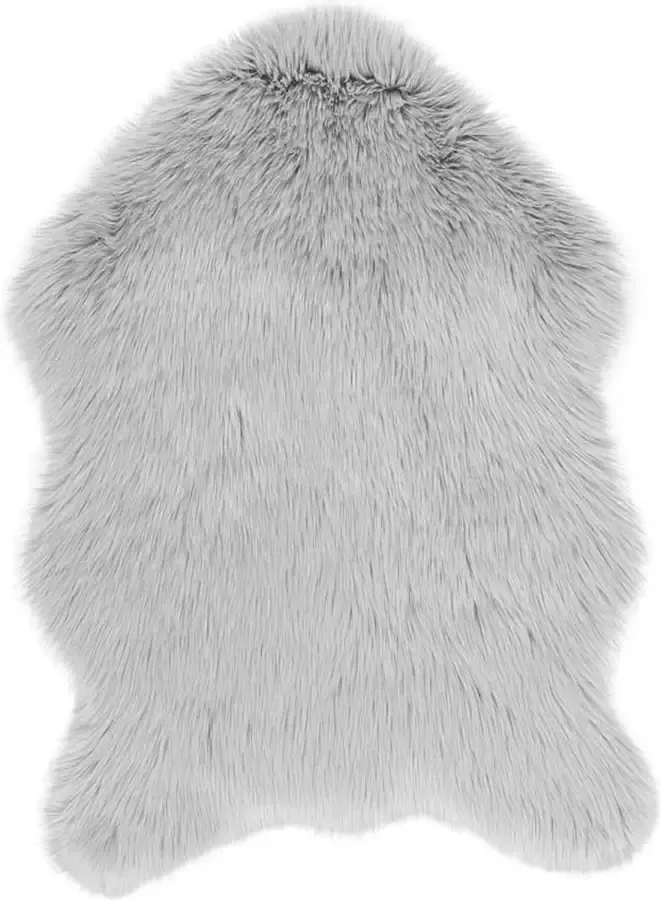 Tiseco Vloerkleed imitatie schapenvacht 80x150 cm Lichtgrijs