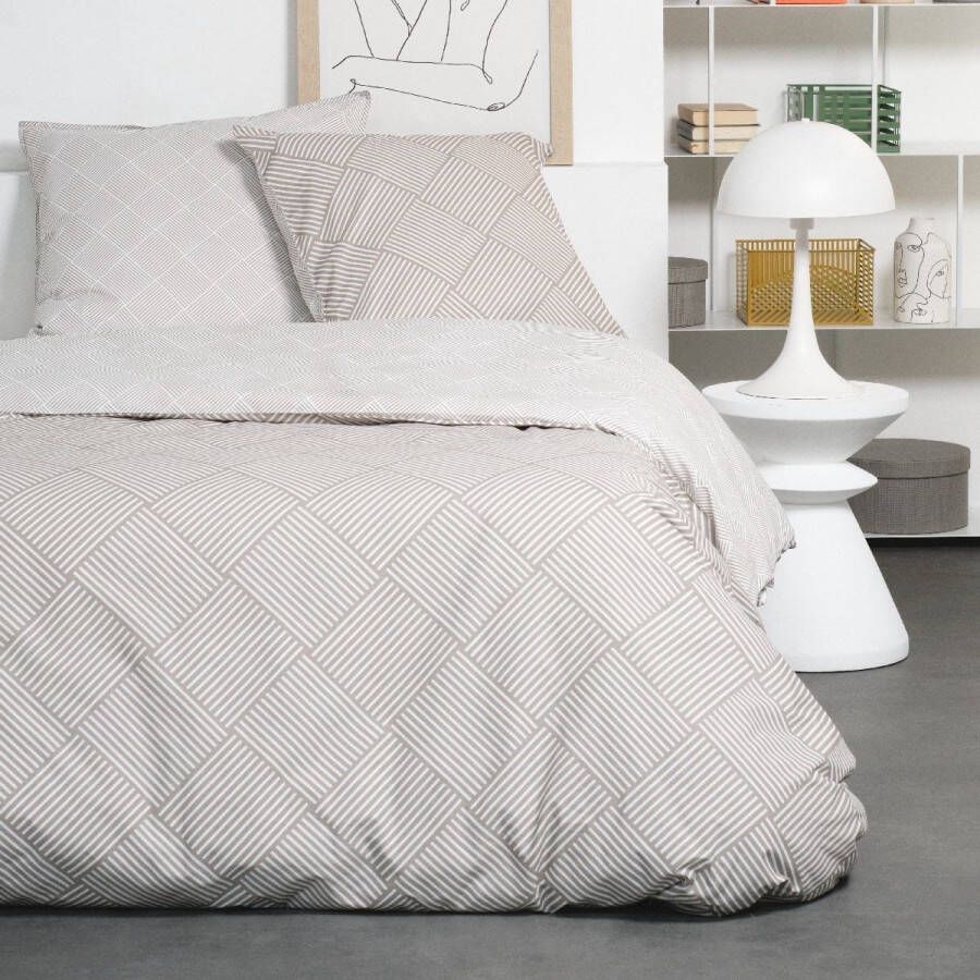 Today Beddengoed voor tweepersoonsbed met grafische zonnige print SUNSHINE ELSA Beige 240x260 cm