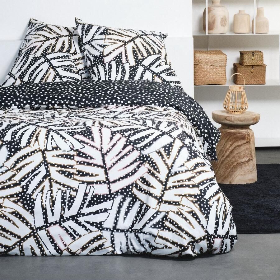 Today Beddengoed voor tweepersoonsbed met zonnige print SUNSHINE FABIO Zwart 260x240 cm