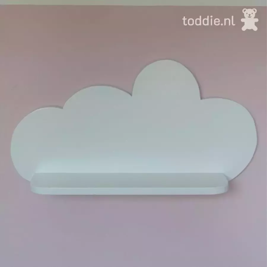 Toddie.nl Grote witte houten wandplank XL wolk plank kinderkamer Wolkie