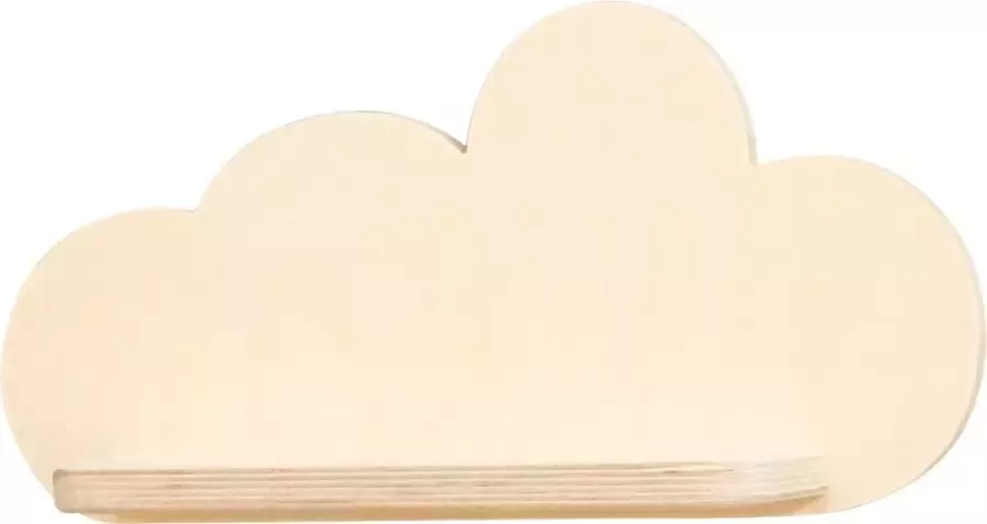 Toddie.nl Blank houten wandplank wolk plank kinderkamer Wolkie multiplex
