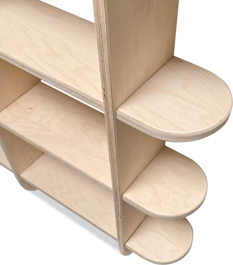 Toddie.nl Round montessori boeken wandkast kinderkamer Vakkenkast 6 planken blank