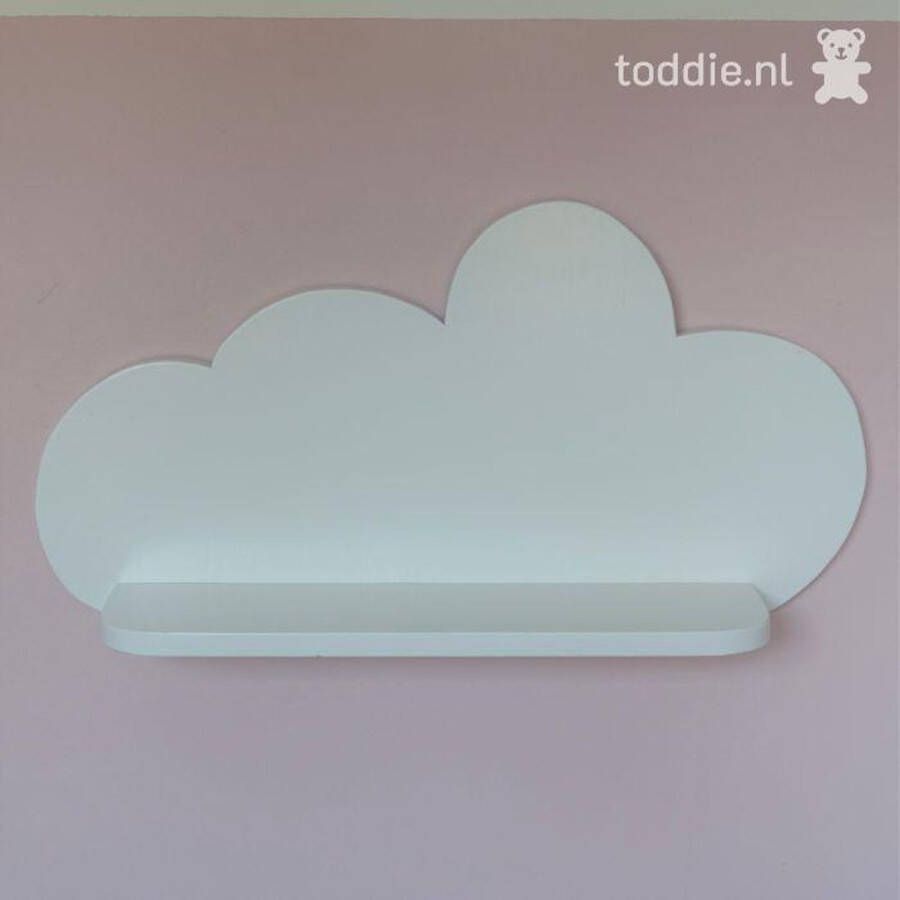 toddie.nl XL houten wandplank wolk Wolkie plank kinderkamer wit