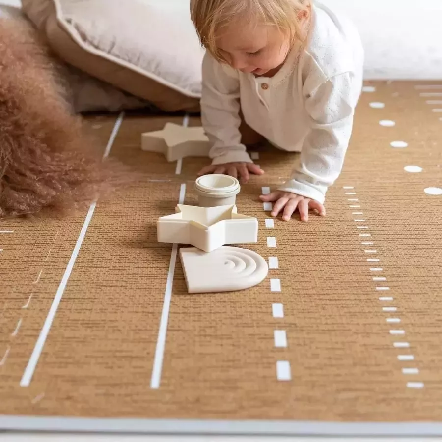 Toddlekind Puzzelmat Speelkleed Foam 120 x 180 cm Berber Camel