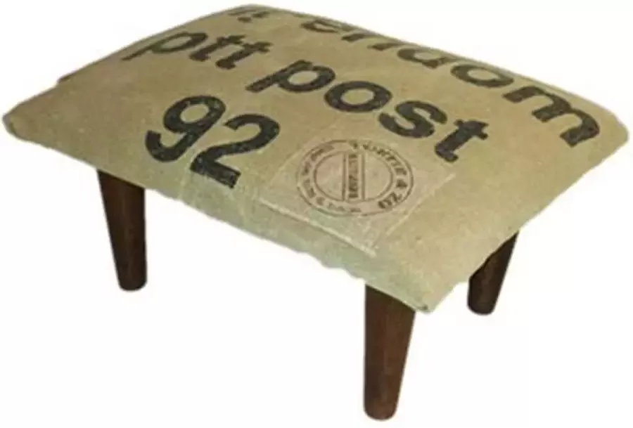 Toetie & Zo Footstool PTT Post handgemaakt voetenbankje meubel kruk poef