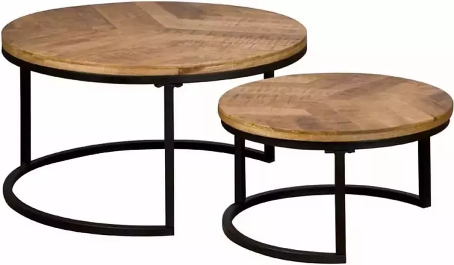 TOFF Viola round set of 2 coffeetable 70 55 natural