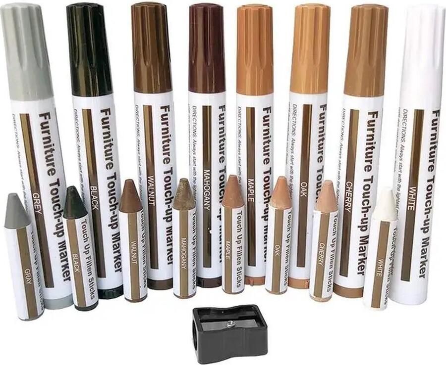 Togadget Meubel herstel kit Meubelen Touchup Marker 17-delige Reparatieset Hout Vulstof voor Hout Krassen en Herstel van Houten Vloeren en Meubels Hout krassen
