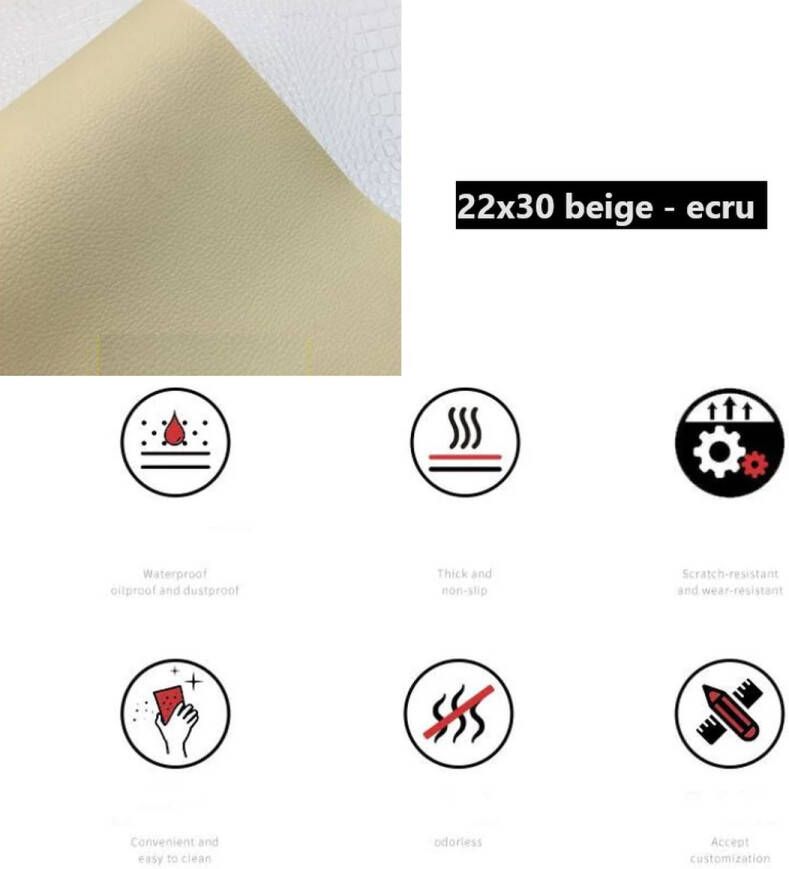 Togadget Zelfklevende lederen reparatiesticker Self-adhesive leather repair sticker beige