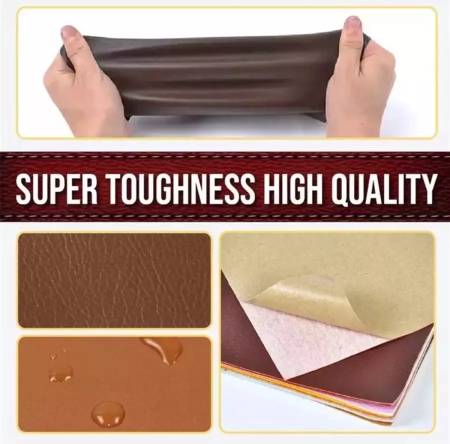 Togadget Zelfklevende lederen reparatiesticker Self-adhesive leather repair sticker bruin