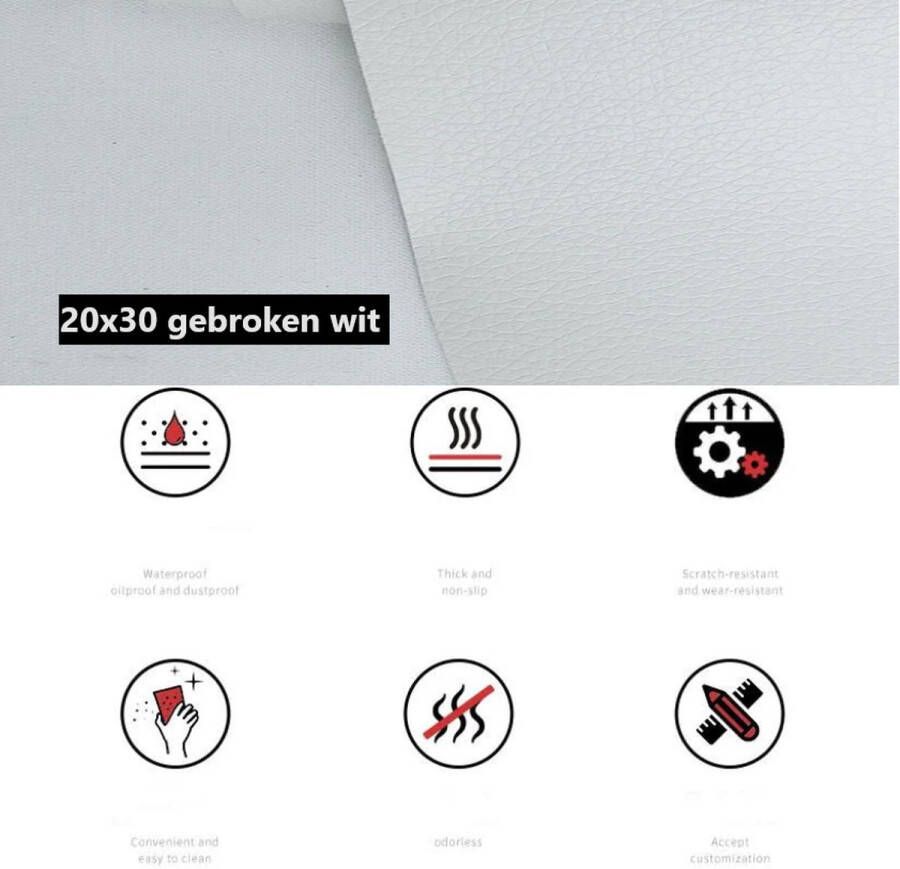 Togadget Zelfklevende lederen reparatiesticker Self-adhesive leather repair sticker wit