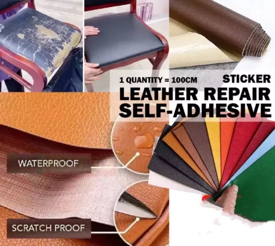 Togadget Zelfklevende lederen reparatiesticker Self-adhesive leather repair sticker wit - Foto 2