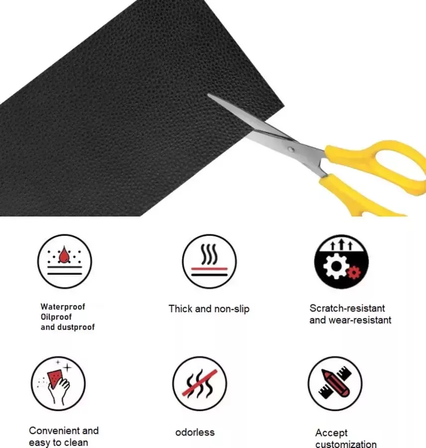 Togadget Zelfklevende lederen reparatiesticker Self-adhesive leather repair sticker zwart