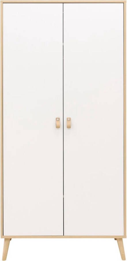 ToiToiKids Jort Kledingkast 2-Deurs Wit Naturel - Foto 4