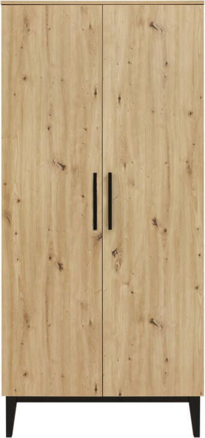 ToiToiKids Xem 2-deurskast Mat Zwart Eiken