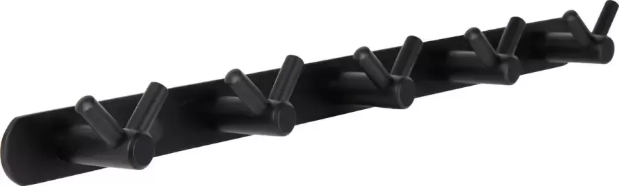 TOJ Kapstok met 10 Haken – Wandkapstok Handdoekrek Stijlvol en Stevig RVS Materiaal Mat Zwart Incl Schroeven - Foto 2