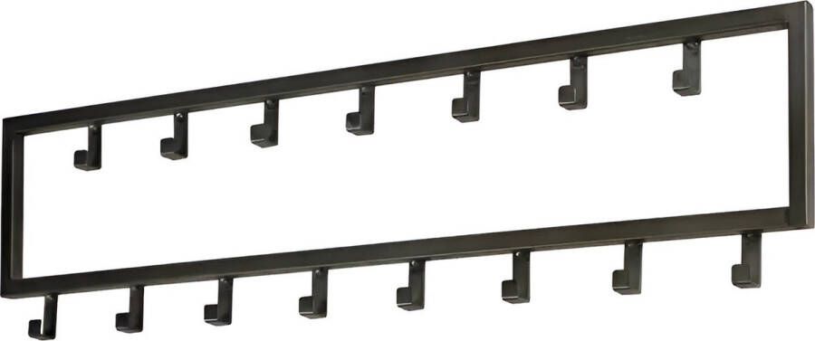 TOJ 15 Haaks Wandkapstok – 80cm Muur Wand Kapstok Hangende Design Muurkapstok Handdoekrek RVS Mat Zwart