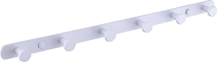 TOJ 6 Haaks Wandkapstok – 45cm Muur Wand Kapstok Hangende Design Muurkapstok Handdoekrek RVS Wit - Foto 2