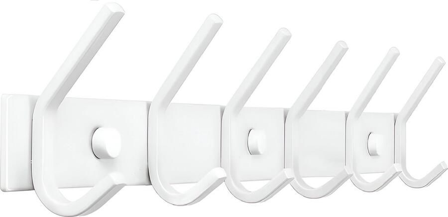 TOJ 12 Haaks Wandkapstok – 46cm Muur Wand Kapstok Hangende Design Muurkapstok Handdoekrek RVS Wit