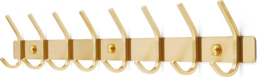 TOJ 16 Haaks Wandkapstok – 62cm Muur Wand Kapstok Hangende Design Muurkapstok Handdoekrek RVS Goud