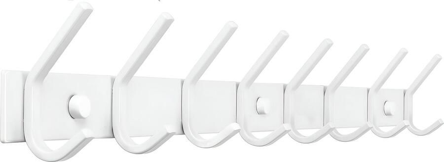TOJ 16 Haaks Wandkapstok – 62cm Muur Wand Kapstok Hangende Design Muurkapstok Handdoekrek RVS Wit