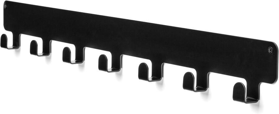 TOJ 7 Haaks Wandkapstok – 62.5cm Muur Wand Kapstok Hangende Design Muurkapstok Handdoekrek RVS Mat Zwart