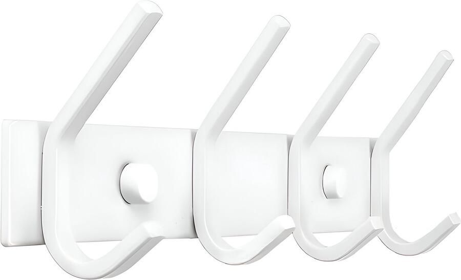 TOJ 8 Haaks Wandkapstok – 30cm Muur Wand Kapstok Hangende Design Muurkapstok Handdoekrek RVS Wit