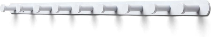 TOJ 9 Haaks Wandkapstok – 70cm Muur Wand Kapstok Hangende Design Muurkapstok Handdoekrek RVS Wit