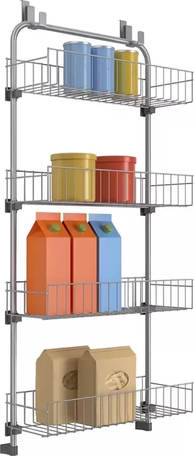 Tomado Metaltex Tomado Metaltex Deurrek met 4 manden A-02-1-D Ophangen zonder boren