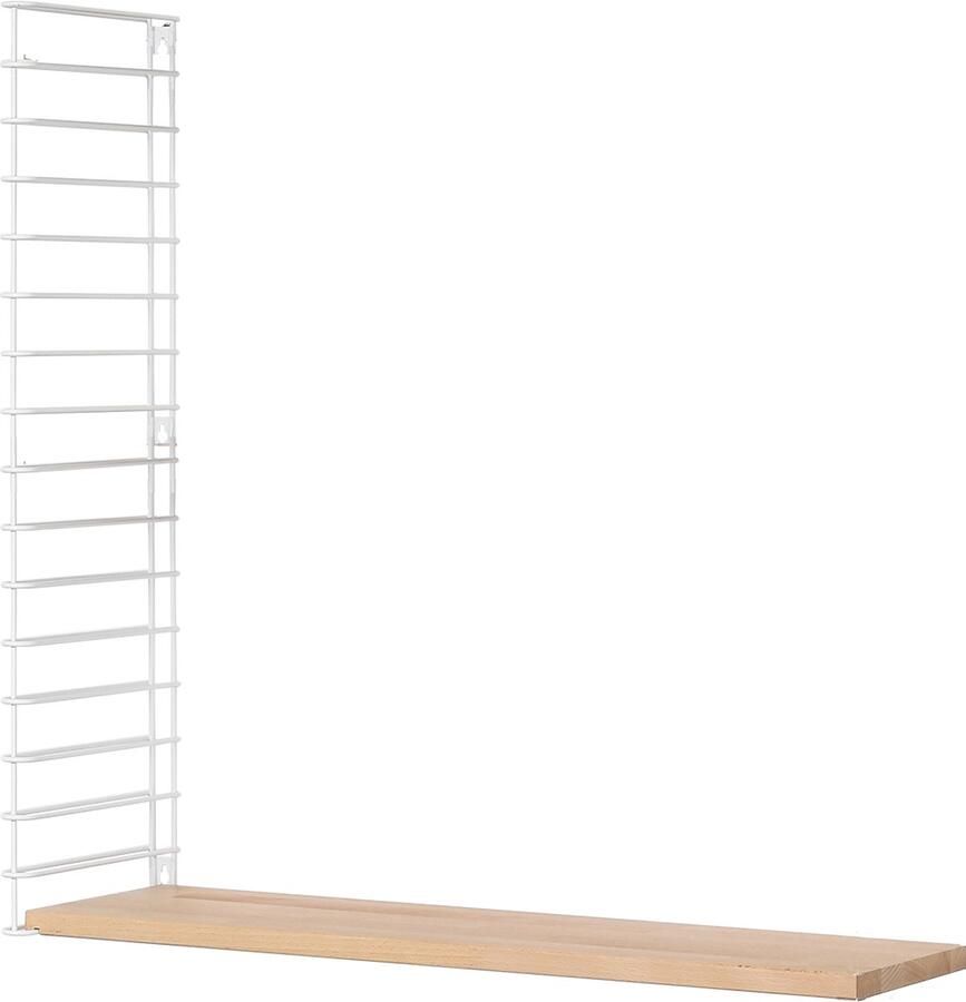 Tomado Uitbreidingsset 1 x Houten plank + 1 x Zijkant wit Geschikt voor houten wandrek