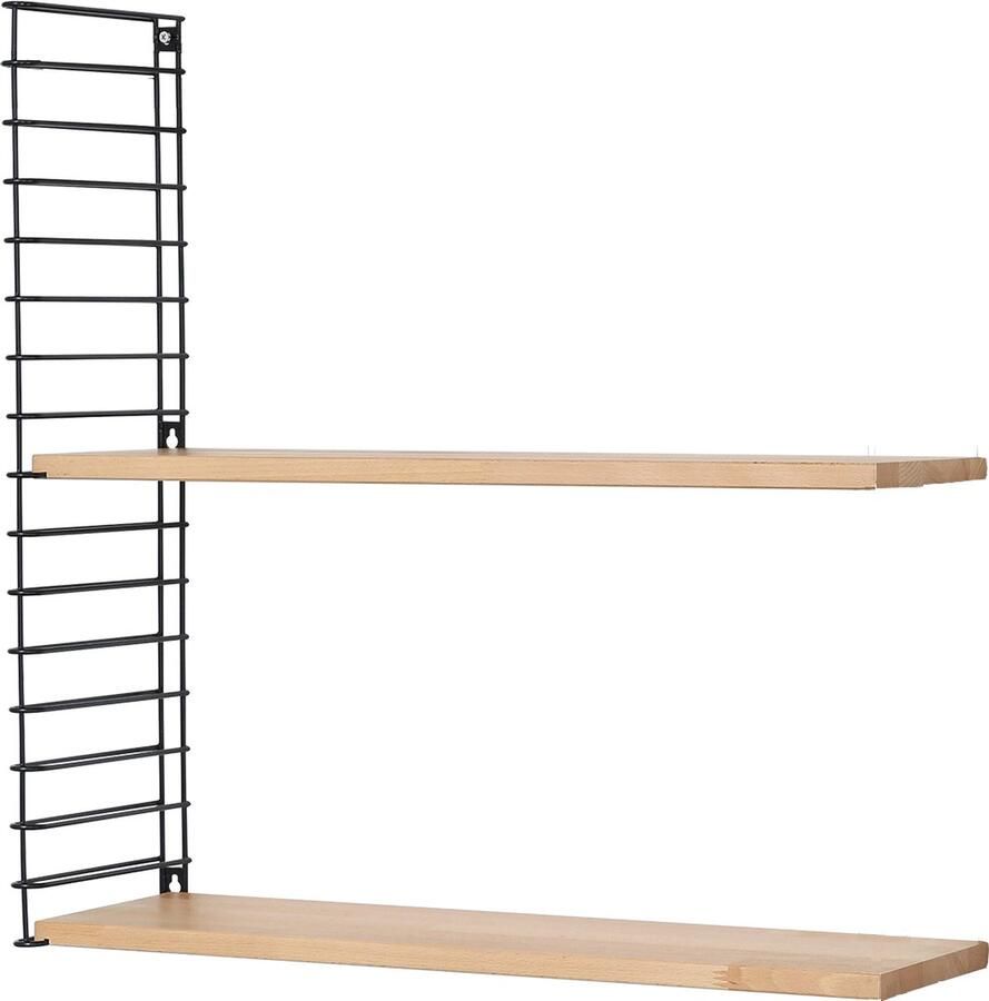 Tomado Uitbreidingsset 2 x Houten plank + 1 x Zijkant zwart Geschikt voor houten wandrek