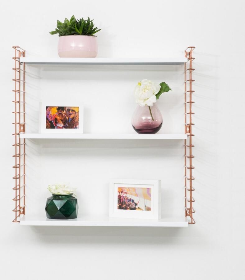 Tomado Wandrek Koper & Wit Boekenrek 70x21x68cm