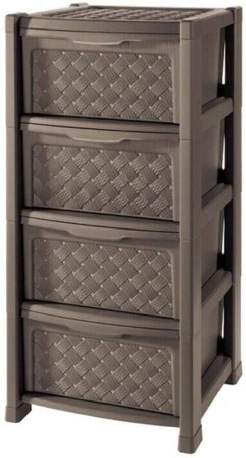 Tontarelli Ladenkast Plastic 4 lades (38 5 x 39 x 82 5 cm)