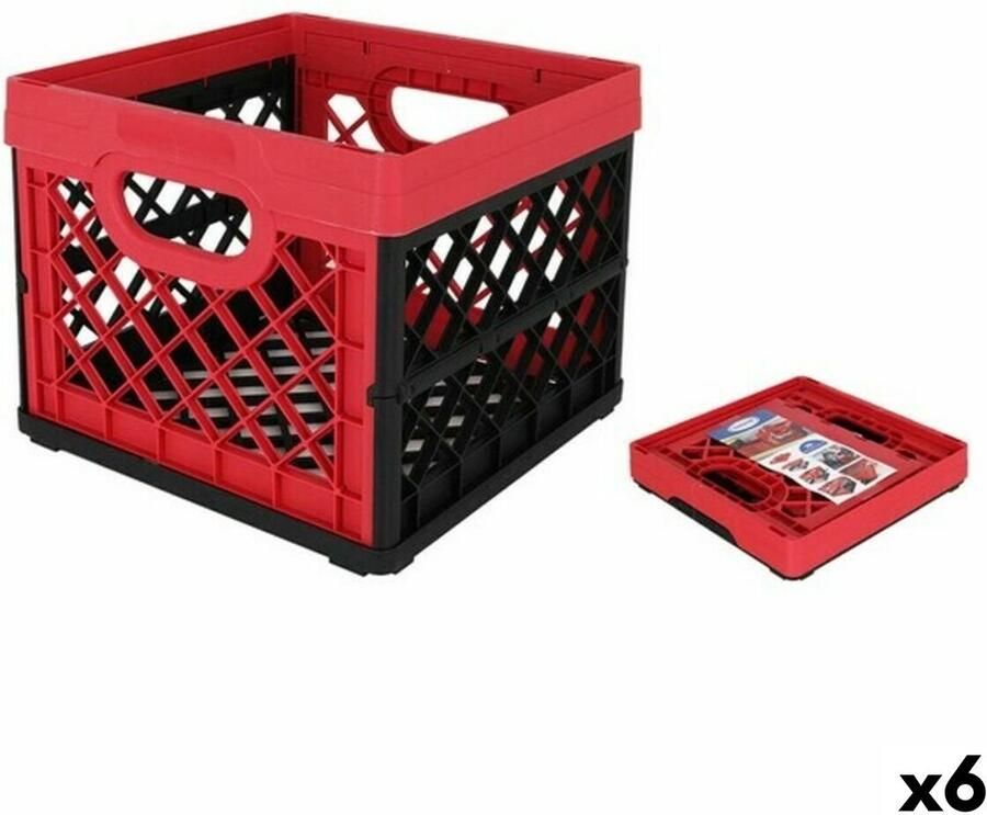 Tontarelli Multi-functionele Kist Rood Vierkant 33 5 x 33 x 27 9 cm (6 Stuks)