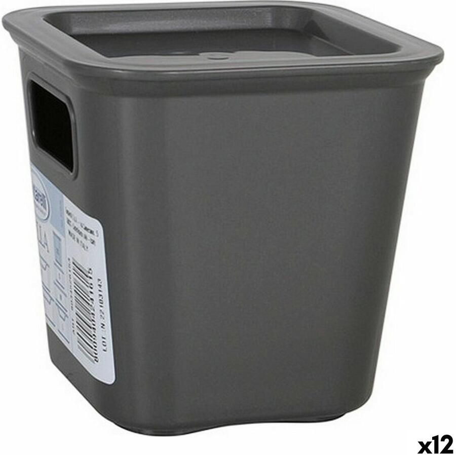 Tontarelli Opbergbak Bella Grijs 11 4 x 11 4 x 11 2 cm (12 Stuks)