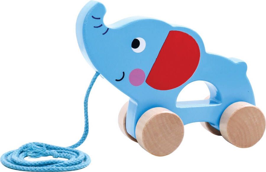 Tooky Toy Olifant Houten Trekfiguur 18 Maanden Blauw
