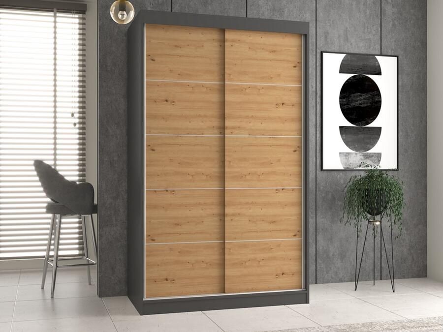 TOP E SHOP Iga 120C ANTRACIET ARTISAN kledingkast