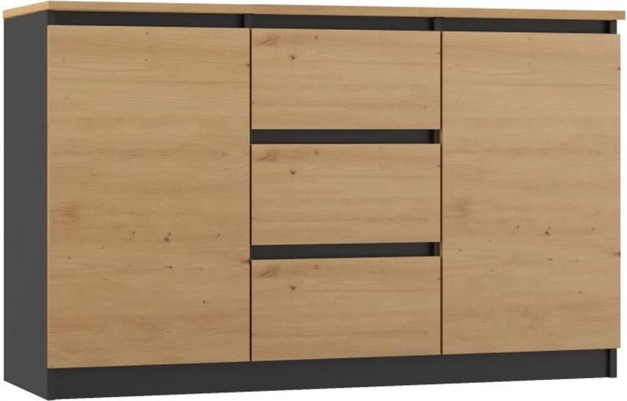 TOP E SHOP Malwa ladekast 2D3S BA ANTRACIET ARTISAN