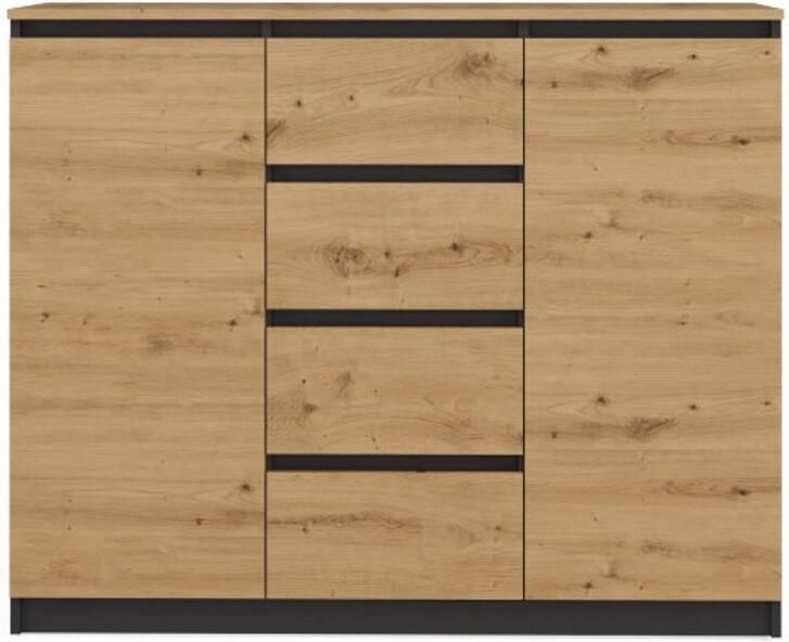 TOP E SHOP Malwa ladekast 2D4S BA ANTRACIET ARTISAN