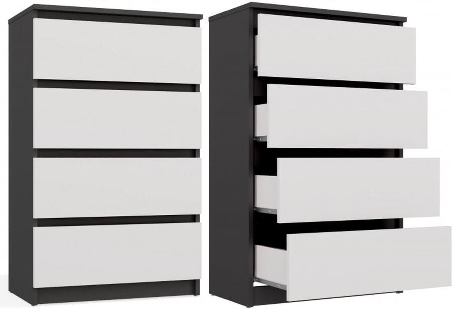 TOP E SHOP Malwa M4 ladekast ANTRACIET WIT