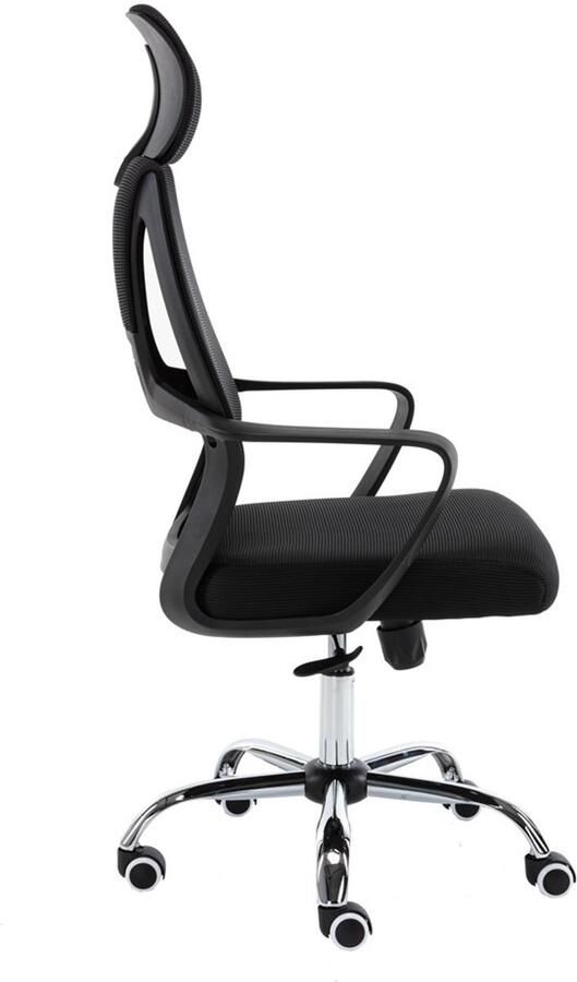 TOP E SHOP Topeshop FOTEL NIGEL CZERŃ bureau- en computerstoel Gecapitonneerde zitting Netrugleuning