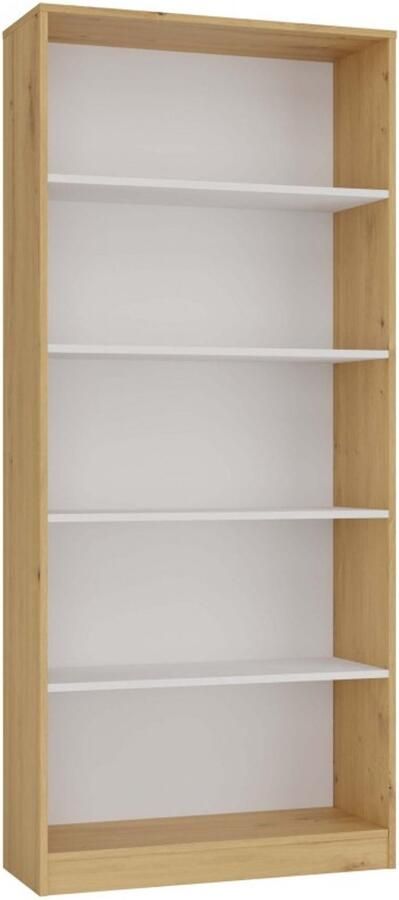 TOP E SHOP Onyx R80 Boekenkast ARTISAN EIK WIT