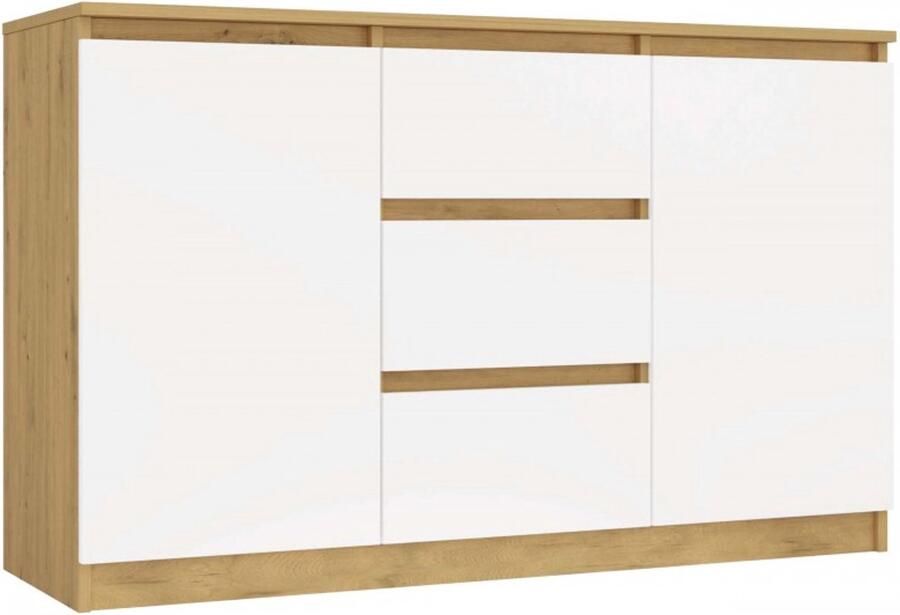 Topeshop Malwa ladekast 2D3S ARTISAN EIK WIT